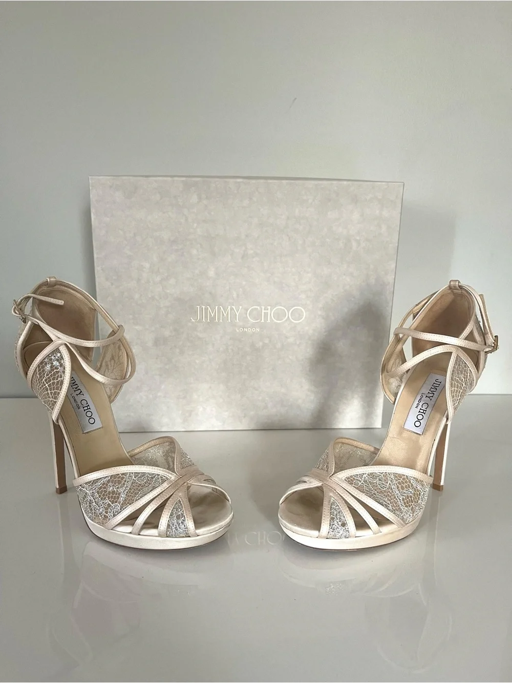 AUTHENTIC JIMMY CHOO ITALIAN LACE HEELS